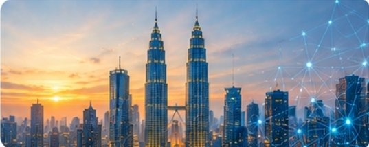 Kuala Lumpur skyline at sunset